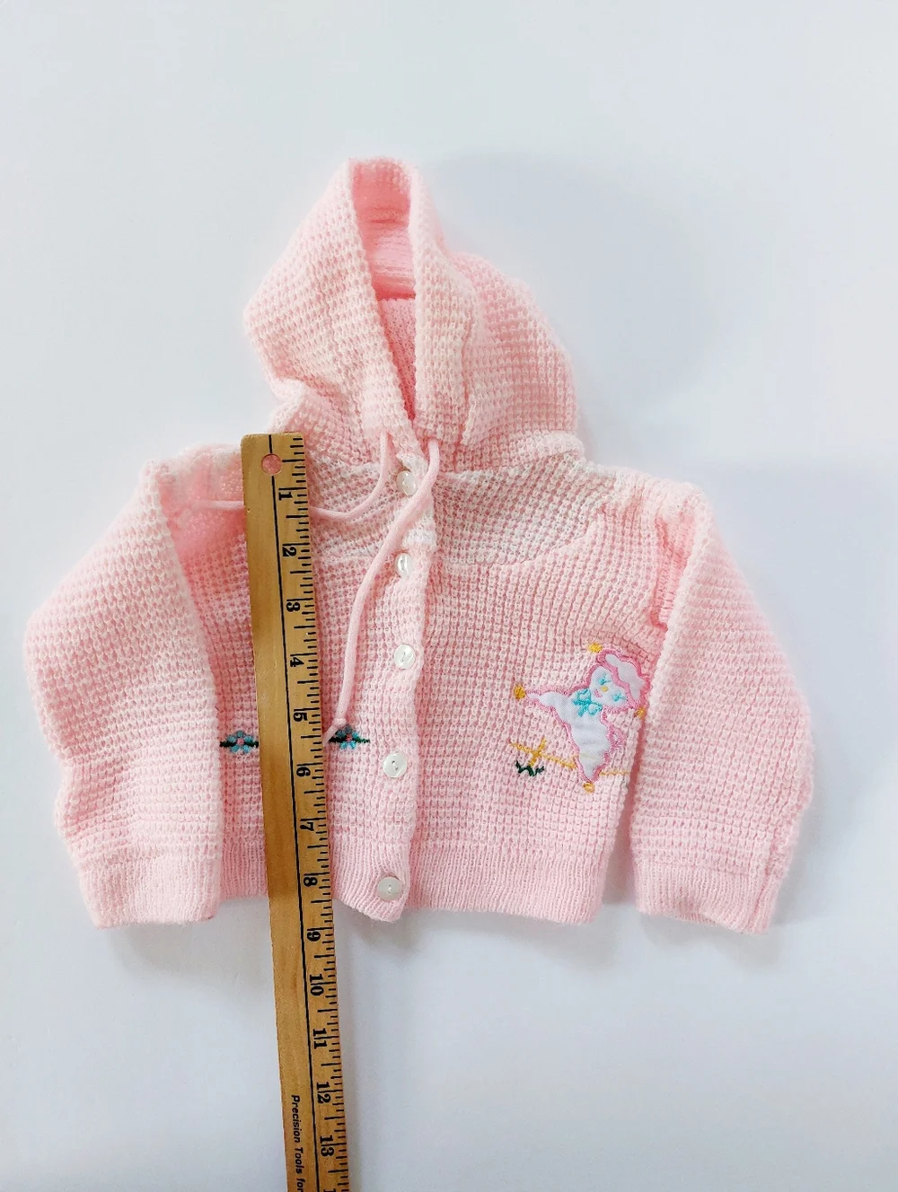 Cardigan Sweater Lamb & Flowers Vintage 80s 18m Lerner‎ Shops Easter Fairycore